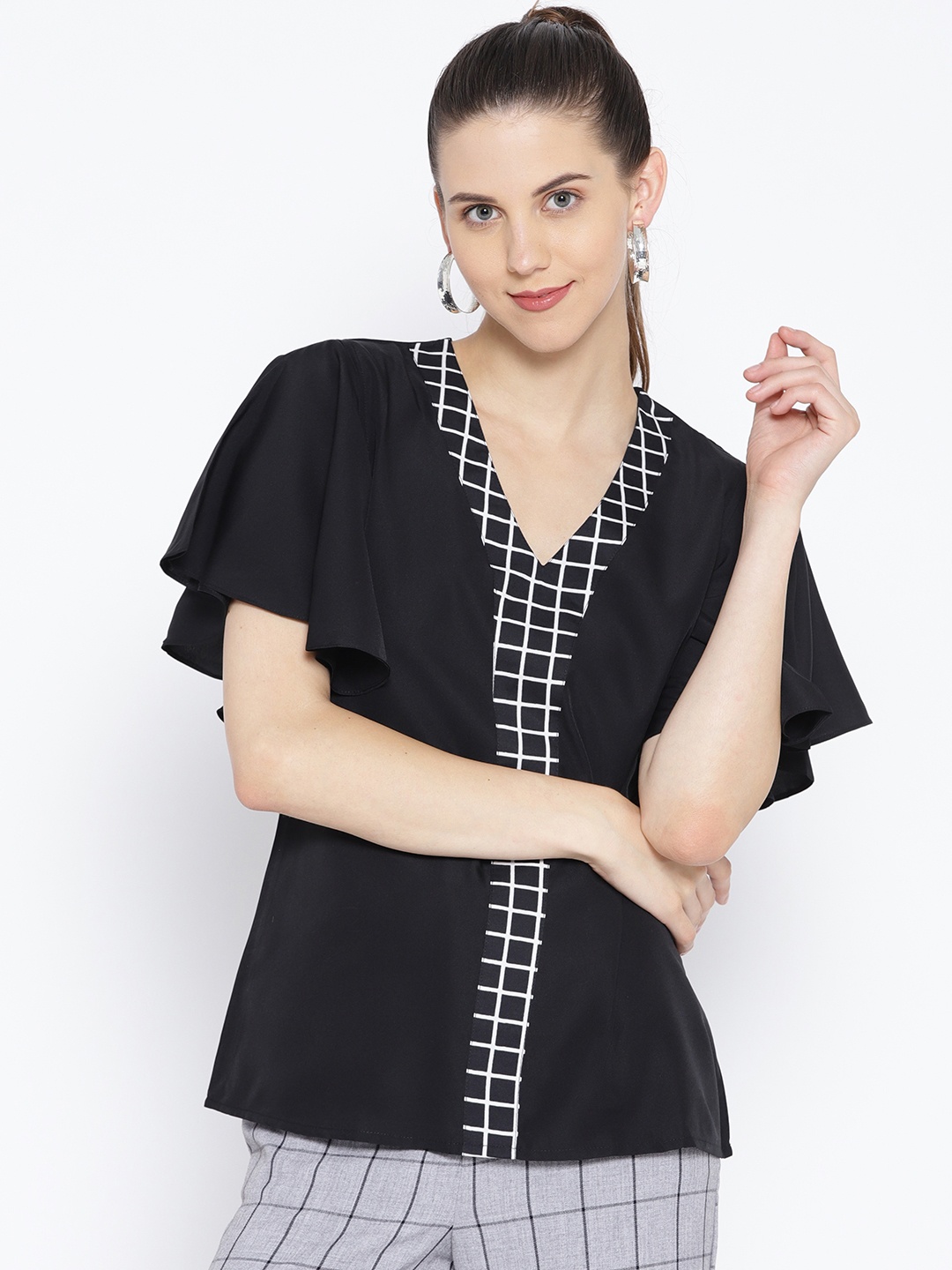 

Karmic Vision Women Black Solid Top
