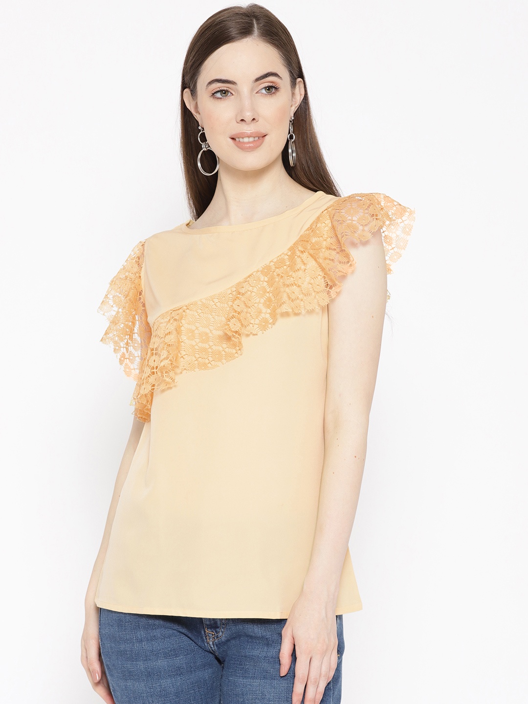 

Karmic Vision Women Beige Solid Top