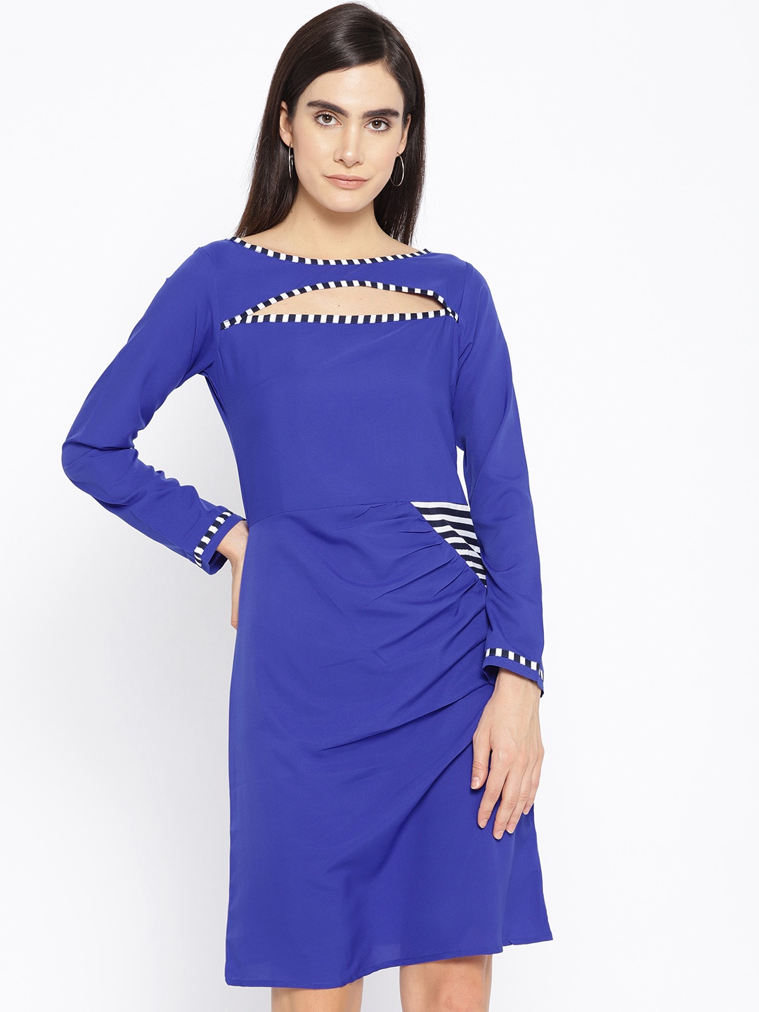 

Karmic Vision Women Blue Solid A-Line Dress