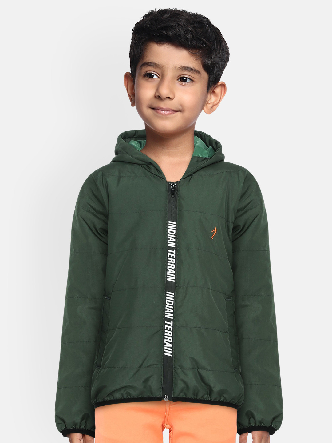 

Indian Terrain Boys Green Printed Insulator Padded Jacket
