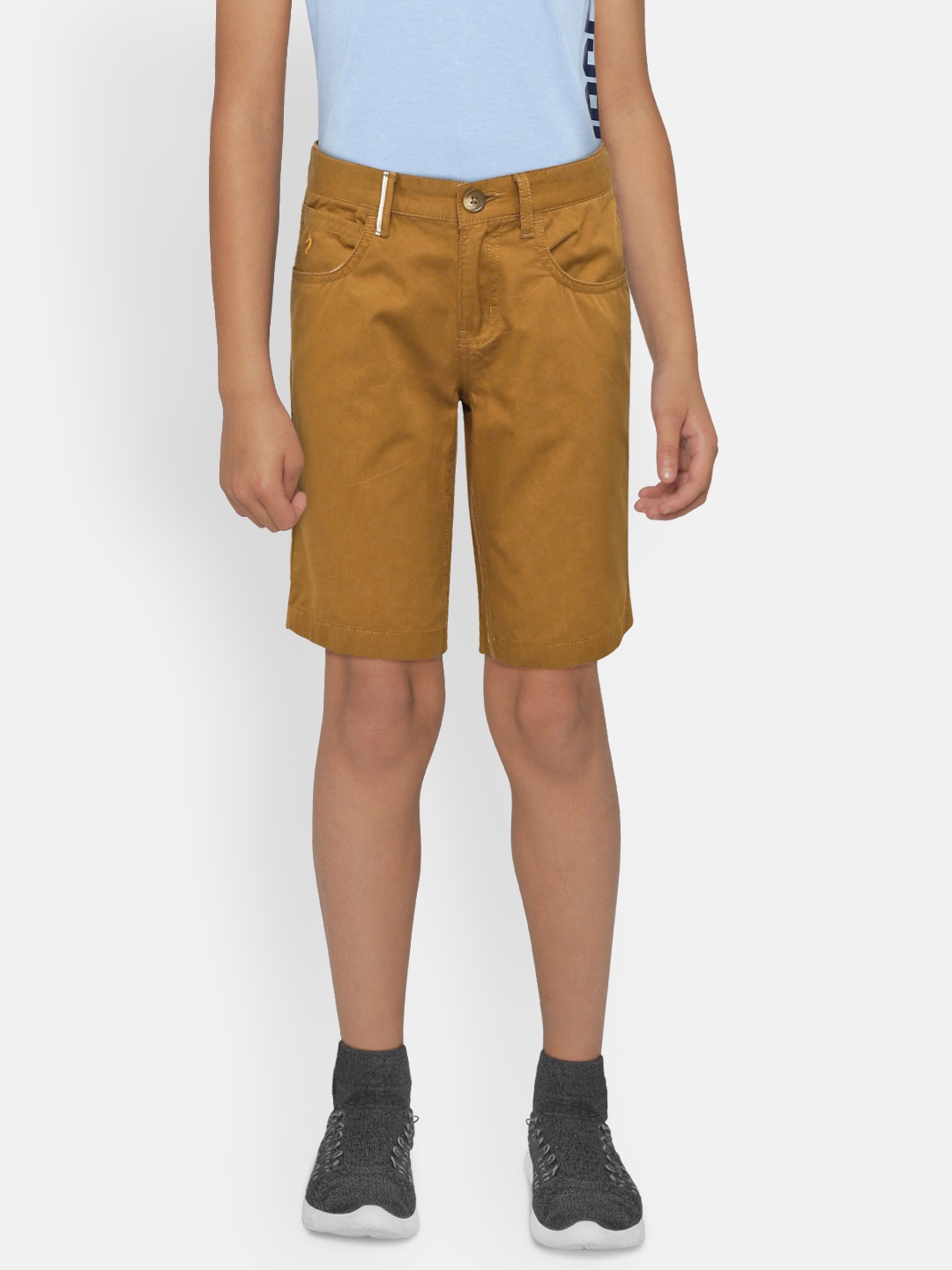 

Indian Terrain Boys Brown Solid Regular Fit Chino Shorts