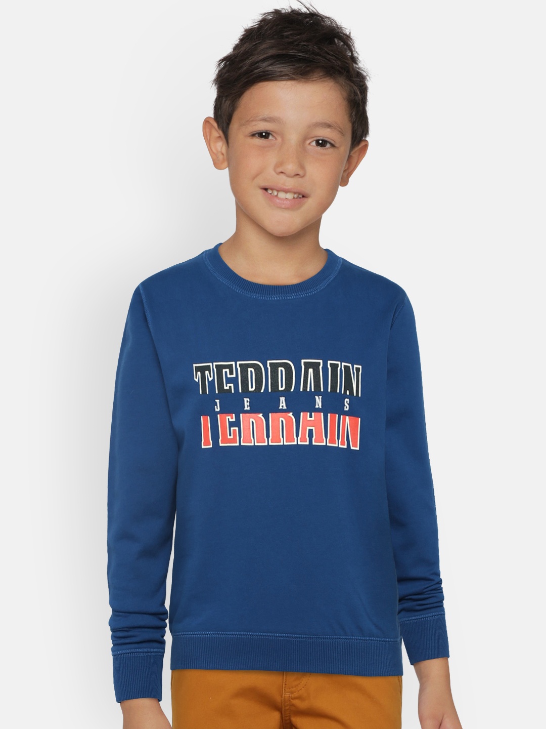 

Indian Terrain Boys Blue Printed Sweatshirt