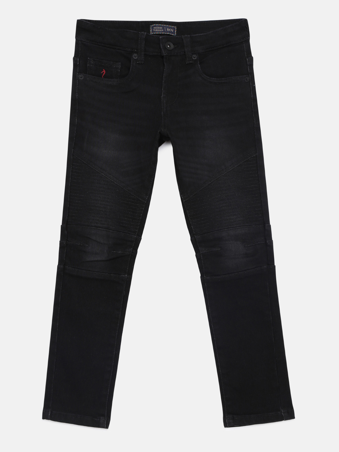 

Indian Terrain Boys Black Regular Fit Mid-Rise Clean Look Jeans