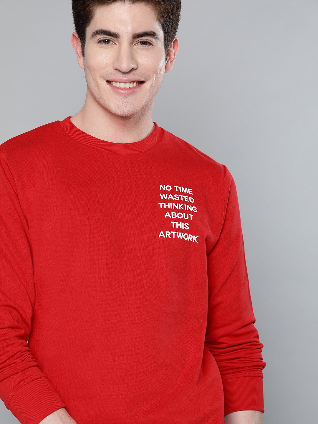 

Mast & Harbour Men Red Embossed Print Detail Sweatshirt