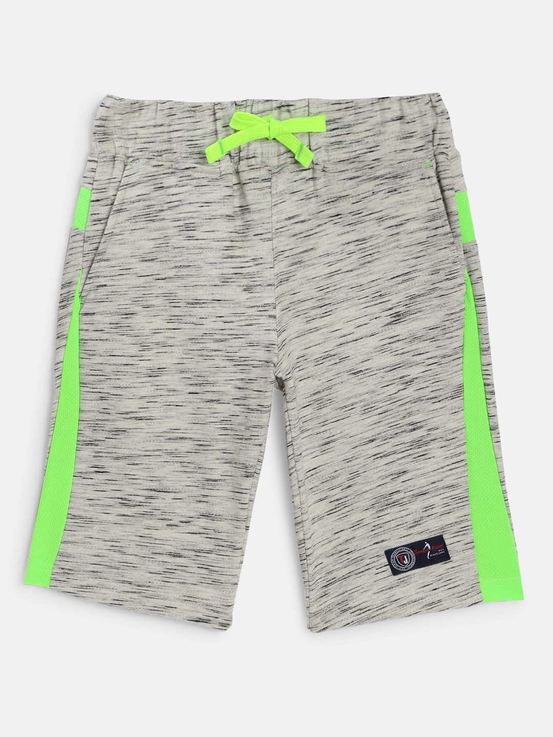 

Indian Terrain Boys Off-White Self Design Regular Fit Sports Shorts