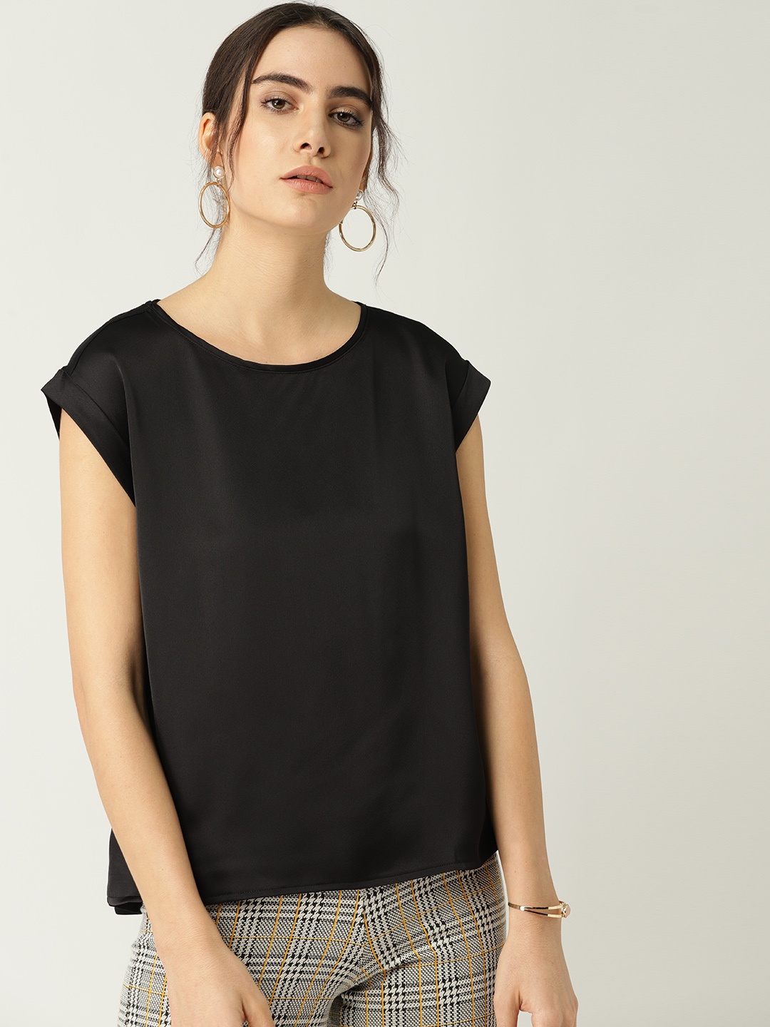 

MANGO Women Black Solid Top