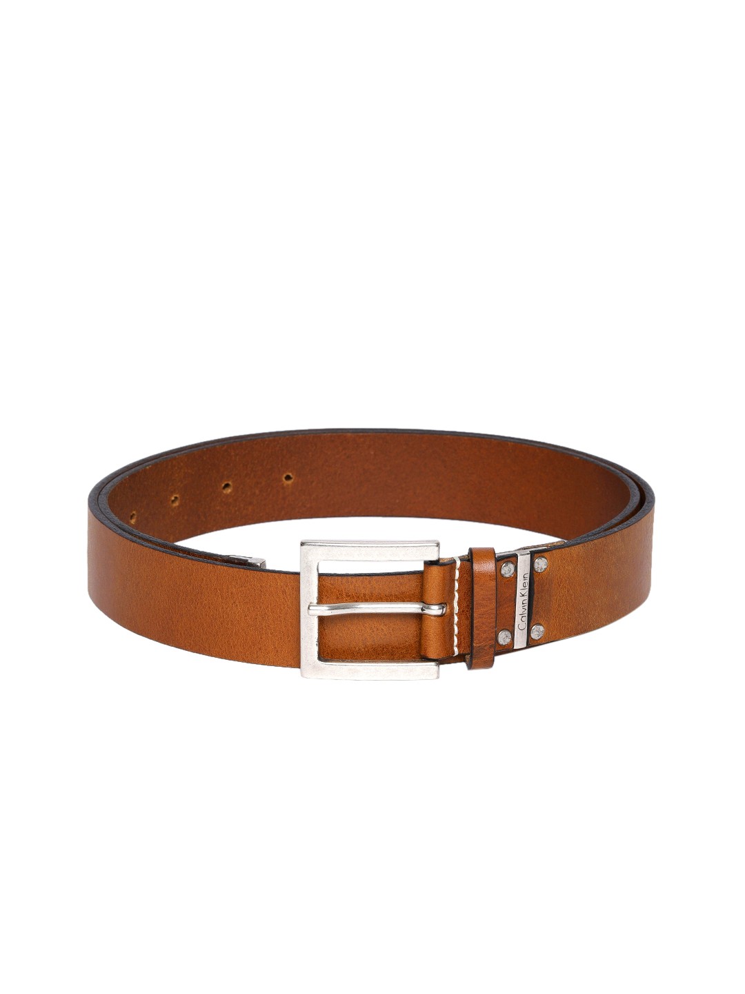 

Calvin Klein Jeans Men Tan Brown Solid Leather Belt