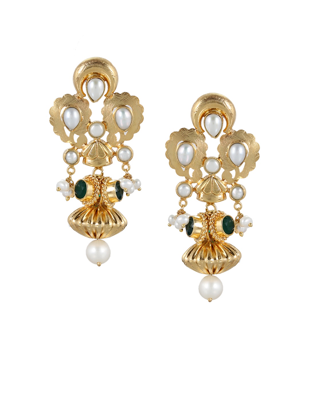 

Silvermerc Designs Gold-Plated & White Classic Drop Earrings