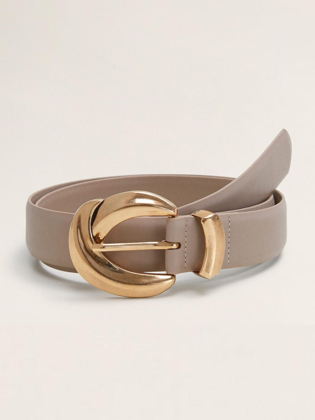 

MANGO Women Taupe Solid Belt