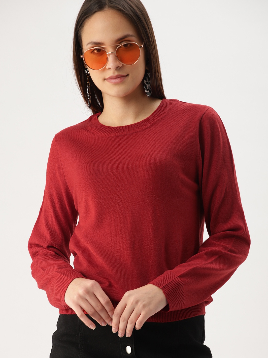 

DressBerry Women Red Solid Sweater