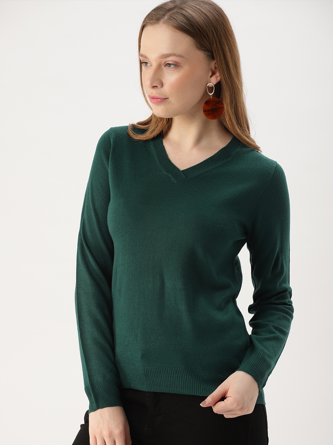 

DressBerry Women Green Solid Sweater