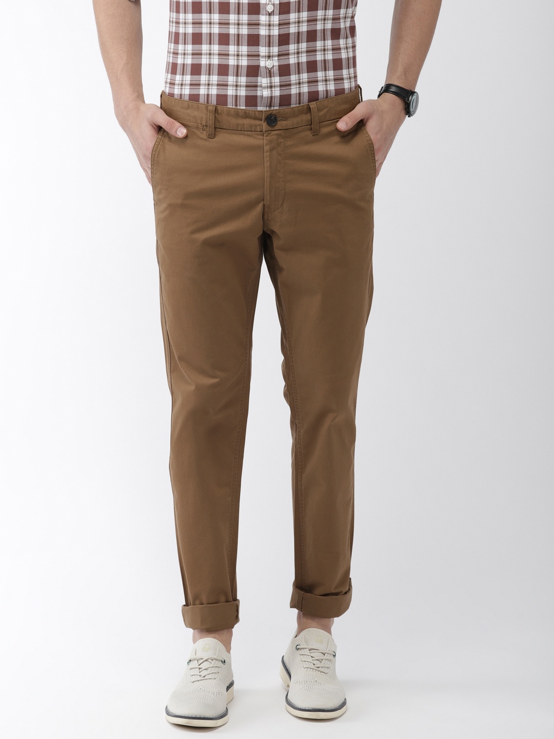 

Indian Terrain Men Brown Brooklyn Slim Fit Solid Chinos