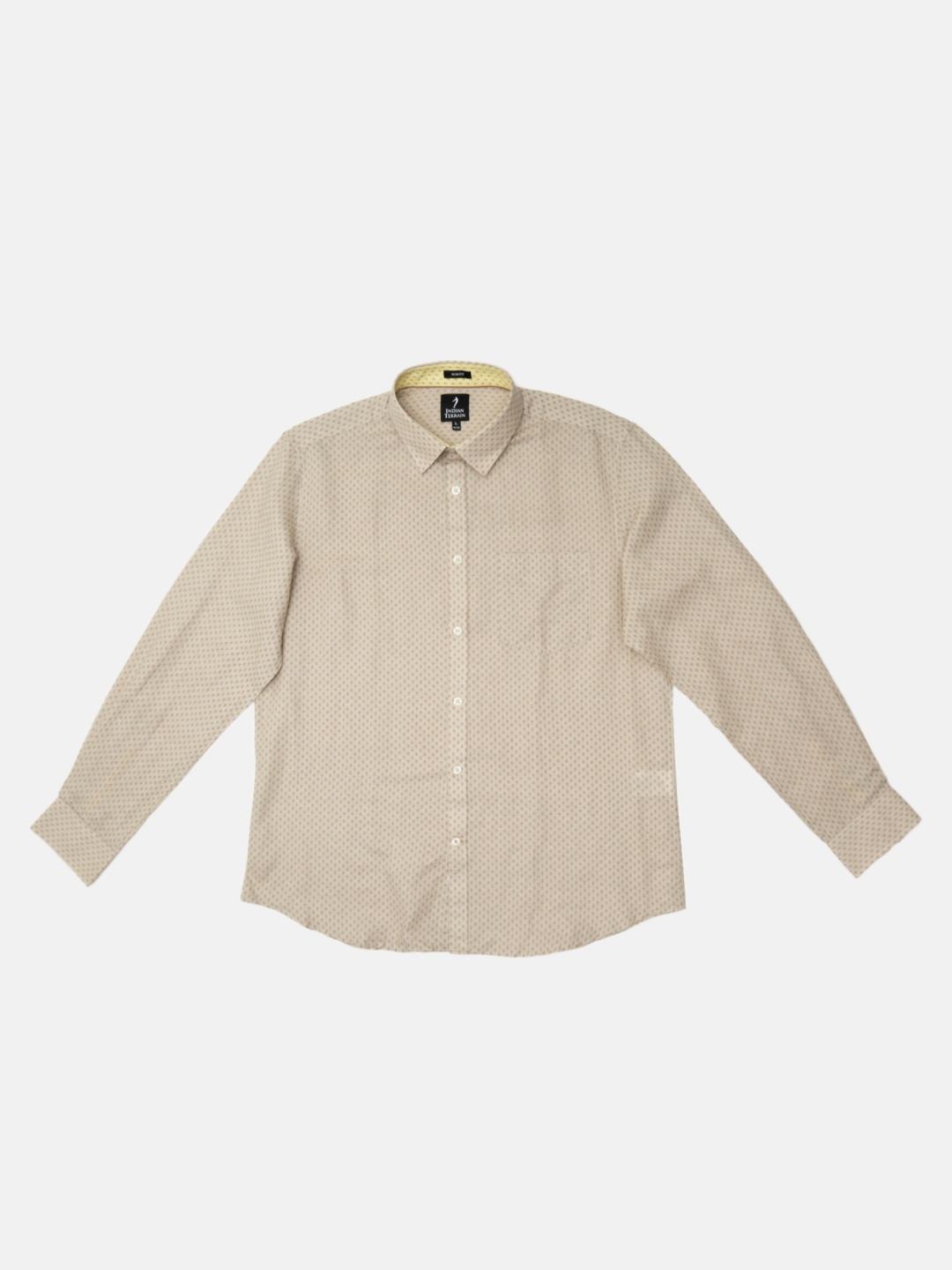 

Indian Terrain Men Beige Slim Fit Printed Casual Shirt