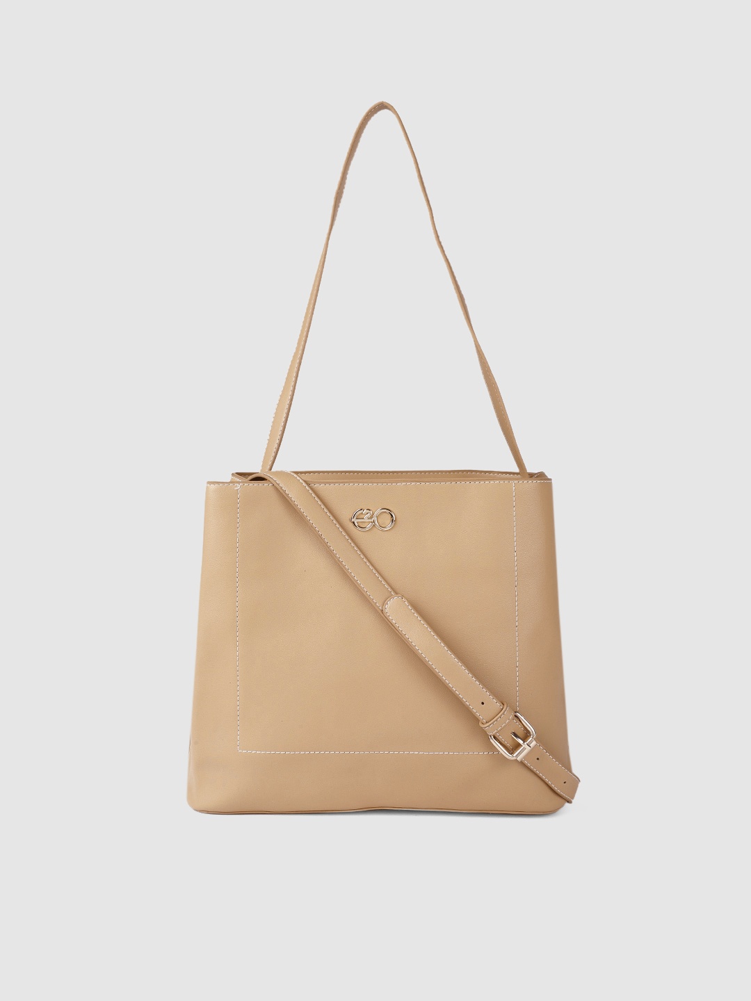 

E2O Beige Solid Shoulder Bag