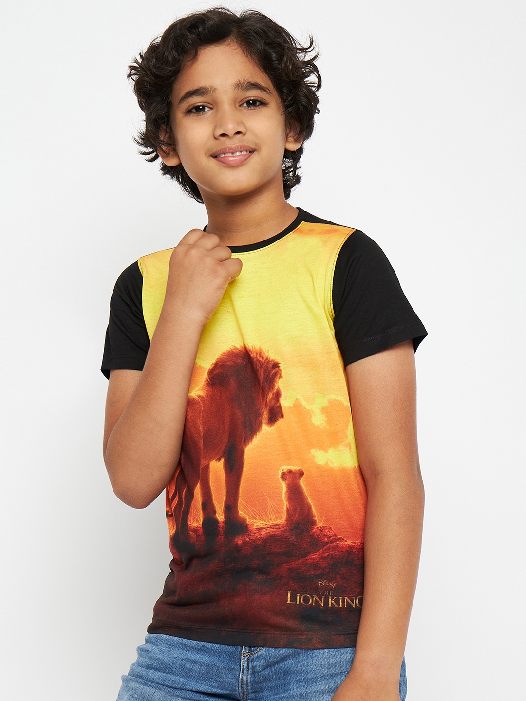 

Disney by Wear Your Mind Boys Yellow Printed Round Neck T-shirt