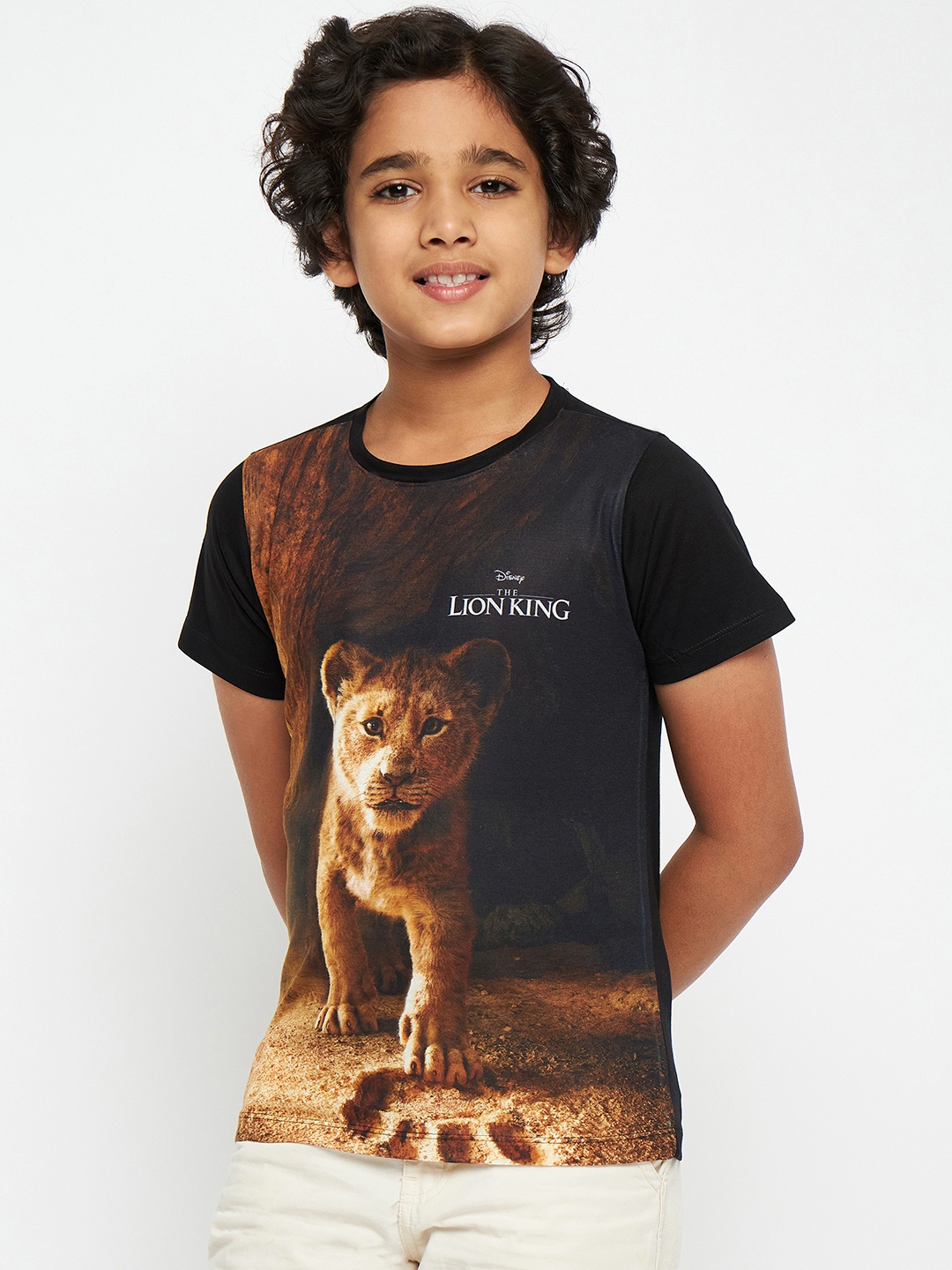 

Disney by Wear Your Mind Boys Brown Lion King Printed T-shirt