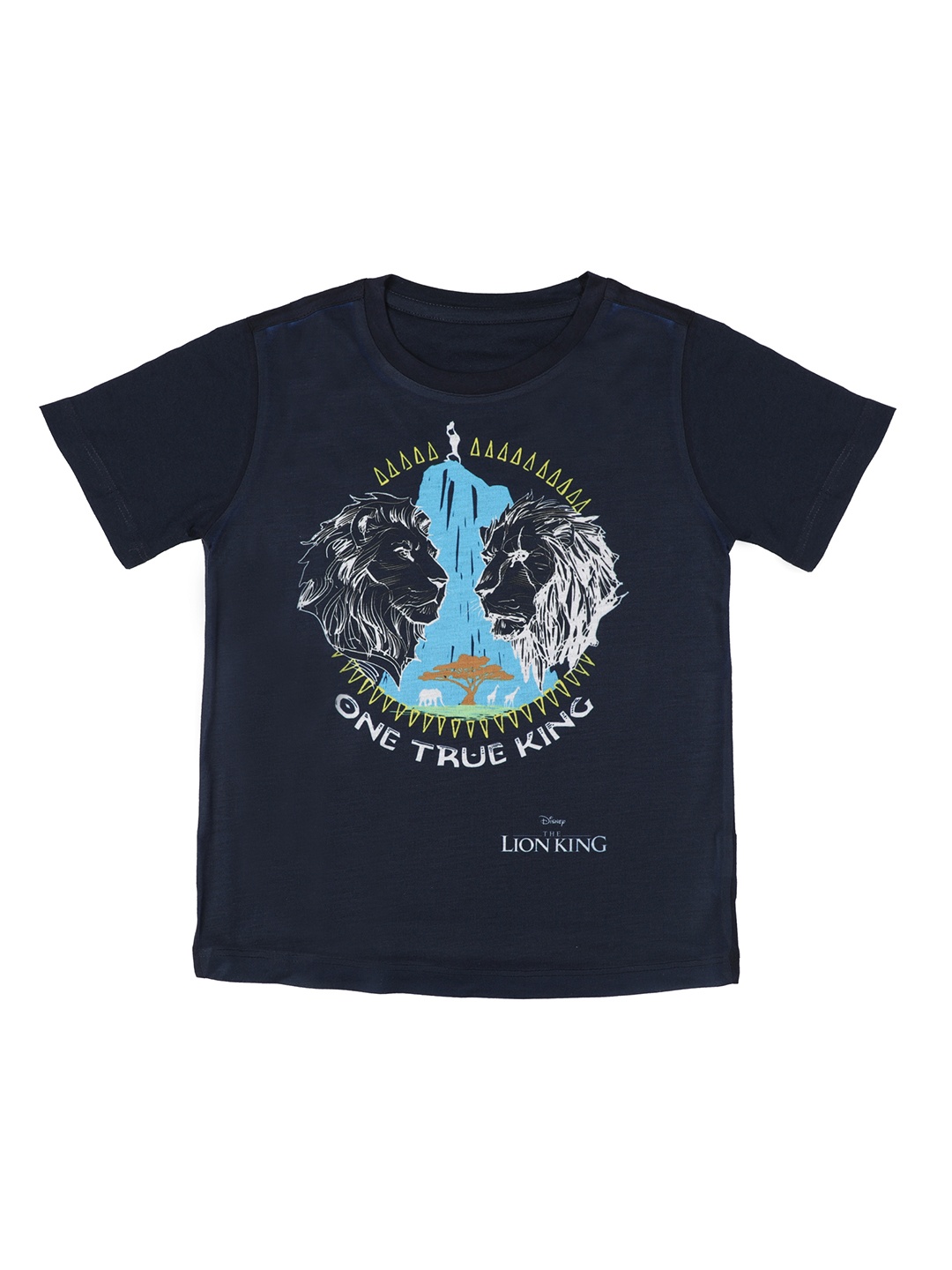 

Disney by Wear Your Mind Boys Navy Blue Printed Round Neck T-shirt