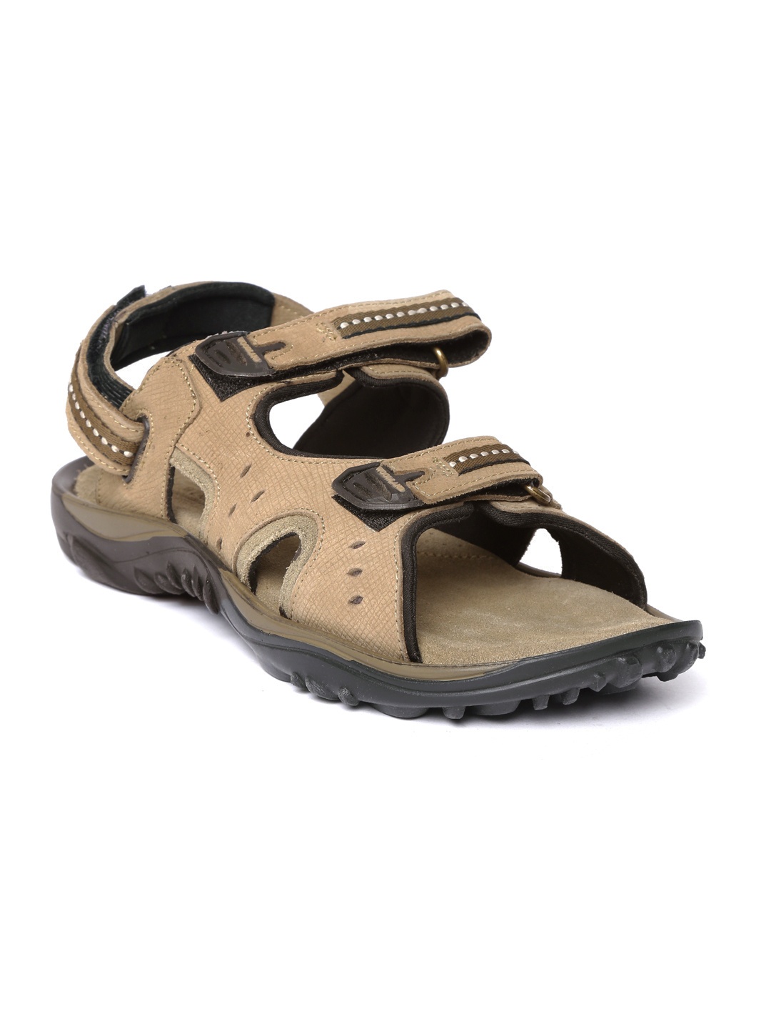 

Woodland Men Khaki Leather Comfort Sandals