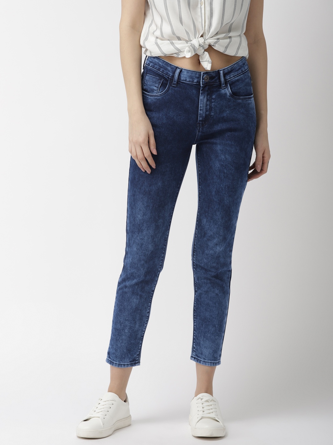 

Flying Machine Women Blue Skinny Fit Mid-Rise Clean Look Stretchable Jeans