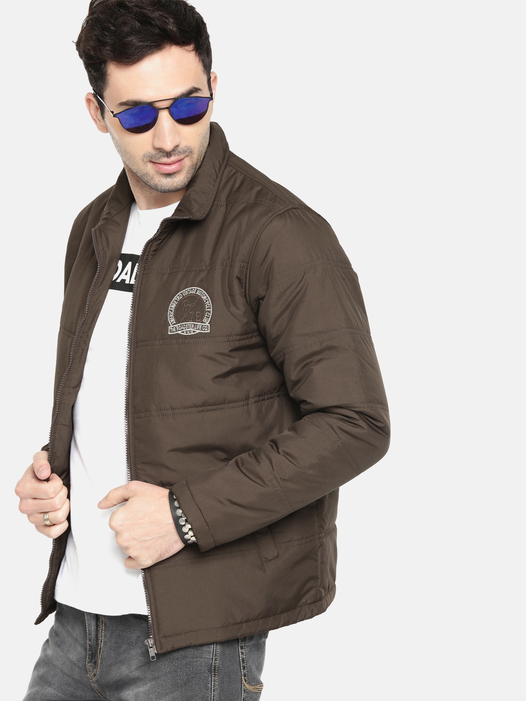 

The Roadster Lifestyle Co Men Coffee Brown Solid Puffer Jacket