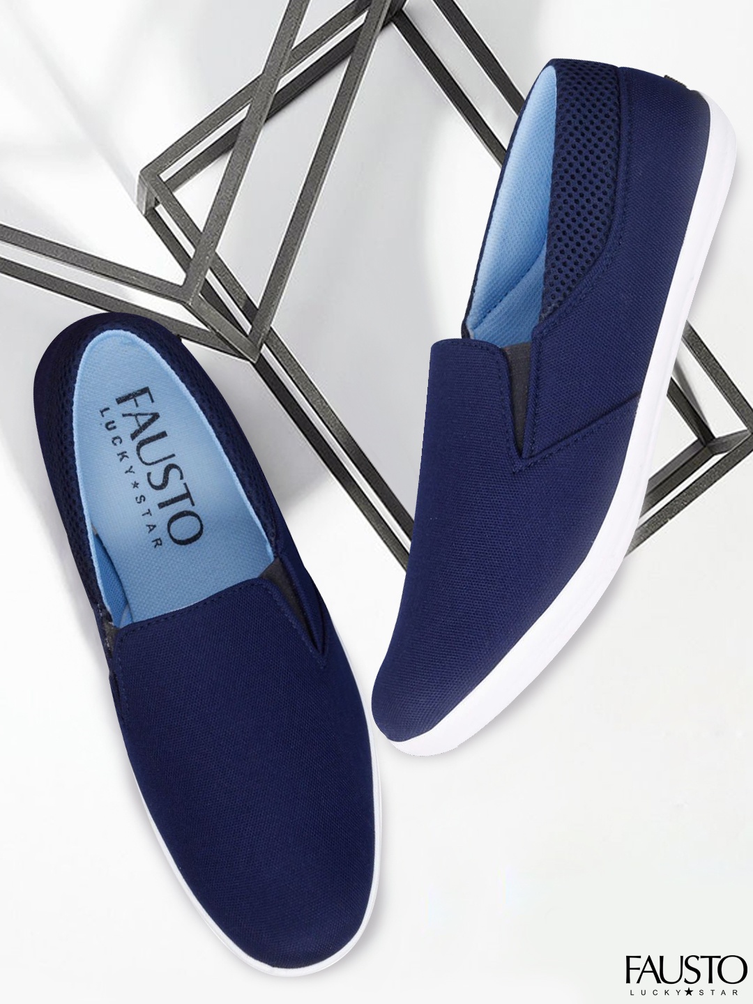

FAUSTO Men Navy Blue Slip-On Sneakers