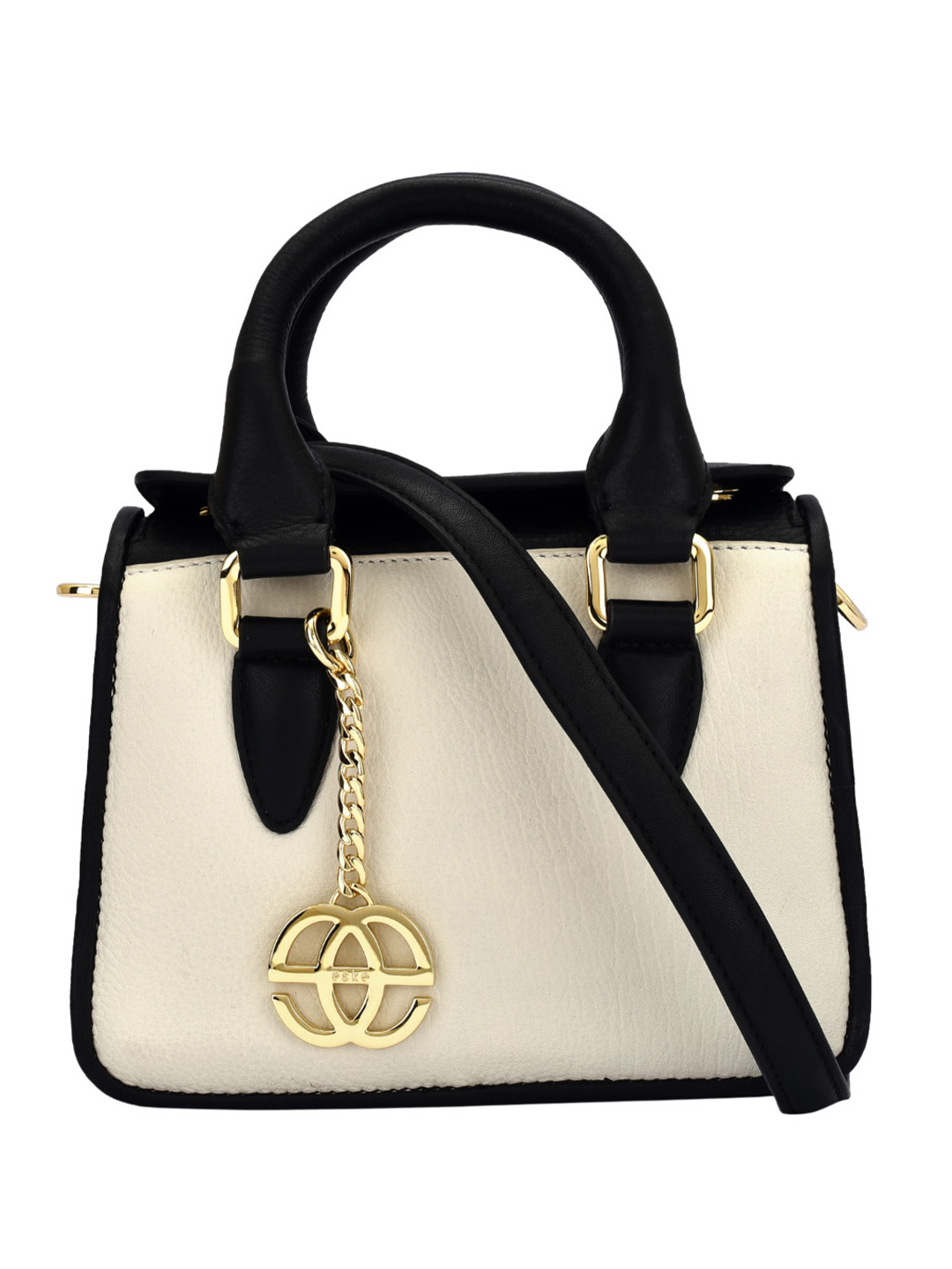 

Eske Taupe Solid Leather Handheld Bag