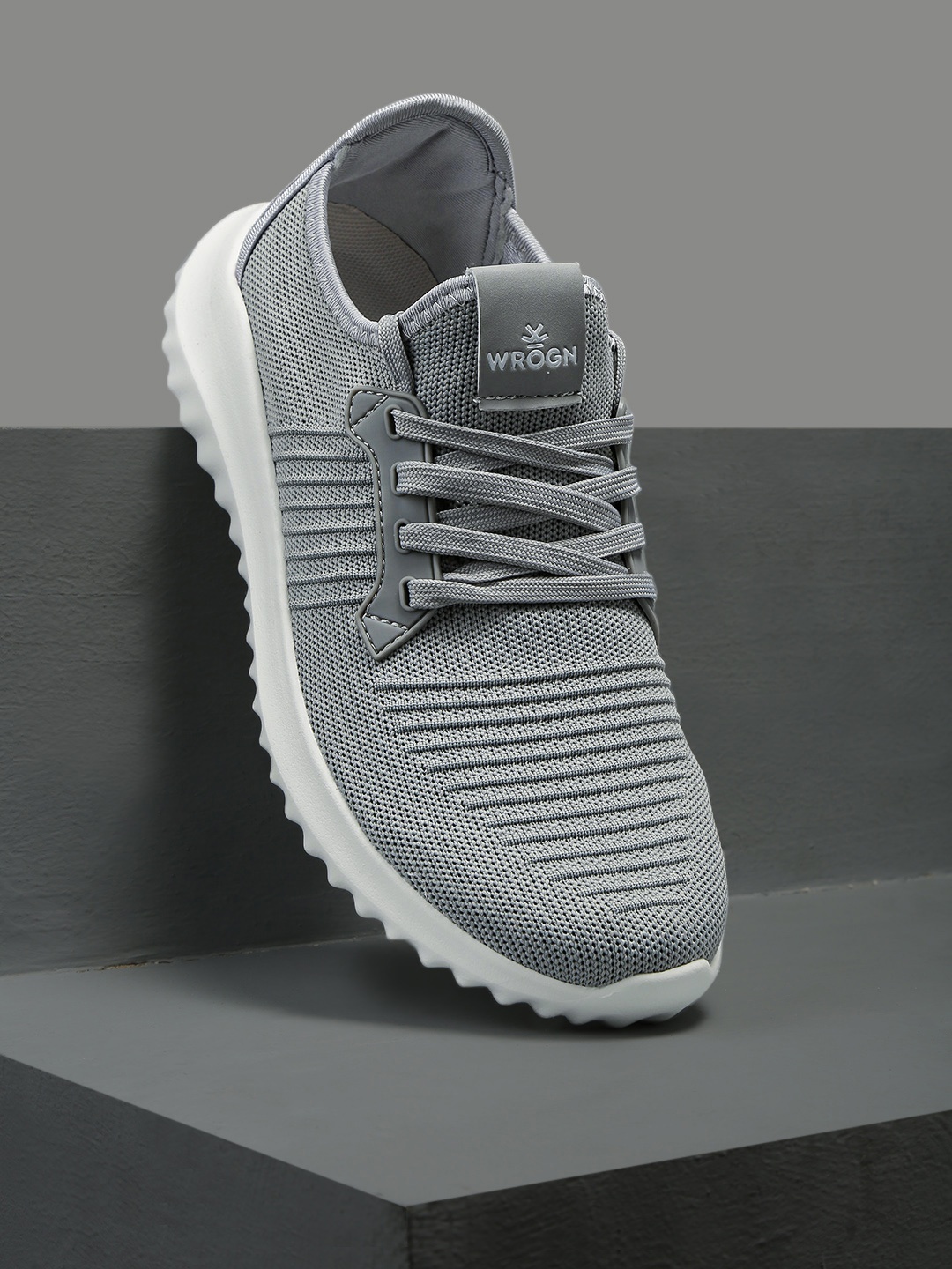 

WROGN Men Grey Textured Sneakers