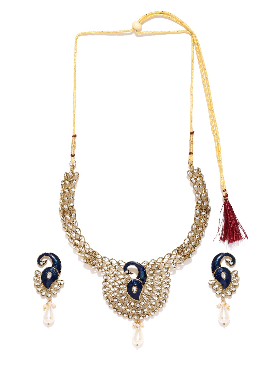 

Zaveri Pearls Gold-Toned Stone-Studded Jewellery Set