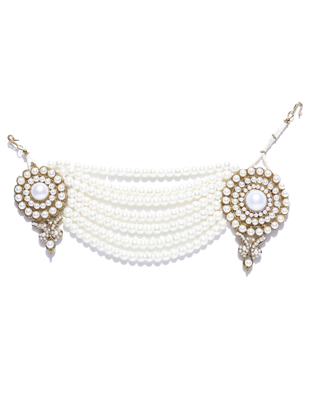 

Zaveri Pearls White Beaded Passa