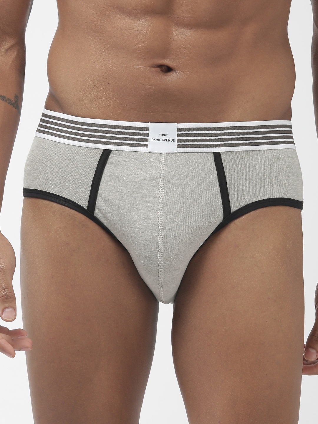 

Park Avenue Men Grey Solid Briefs PZRR00040-G0