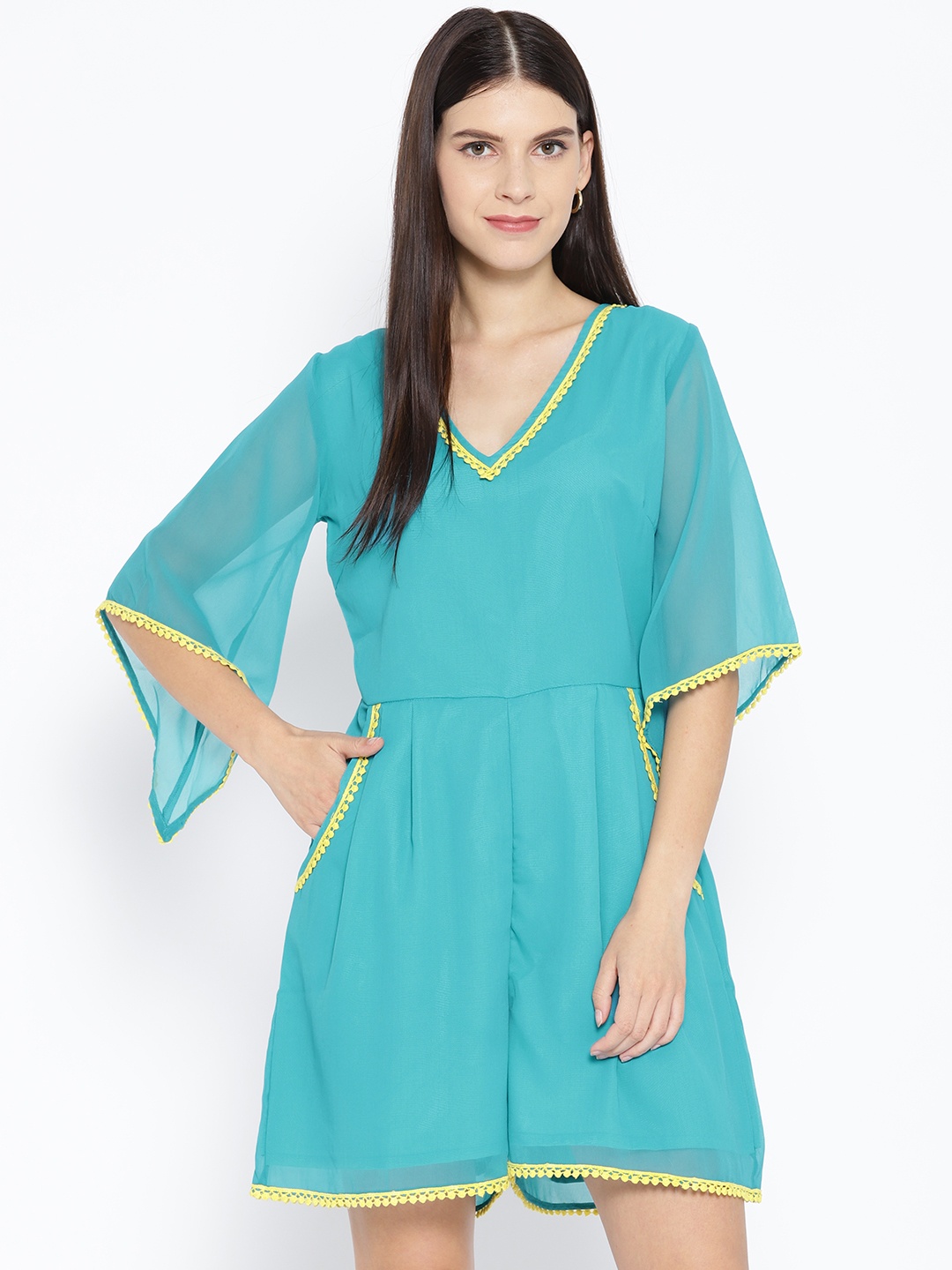 

Karmic Vision Women Blue Solid Playsuit