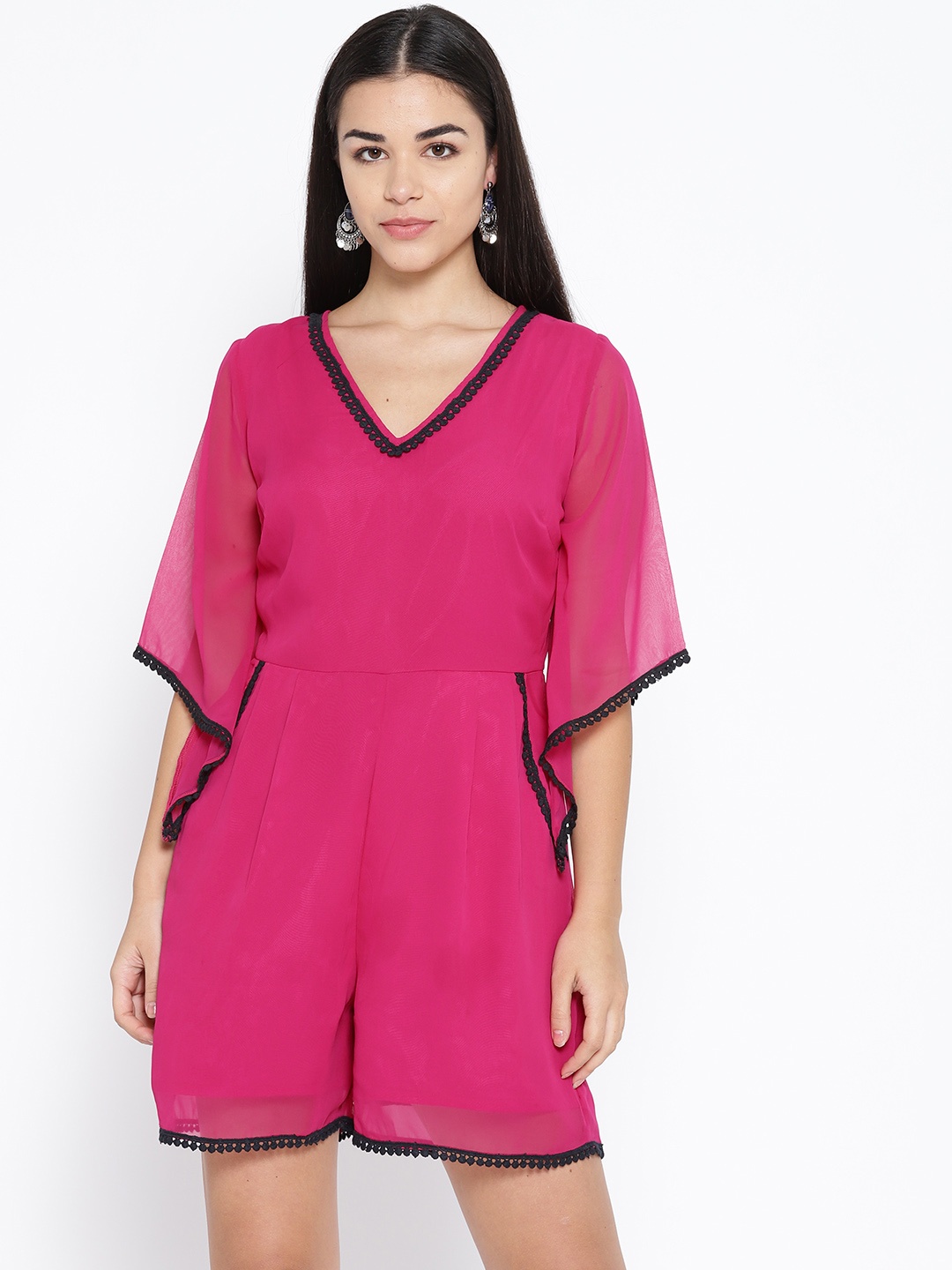 

Karmic Vision Women Magenta Solid Playsuit
