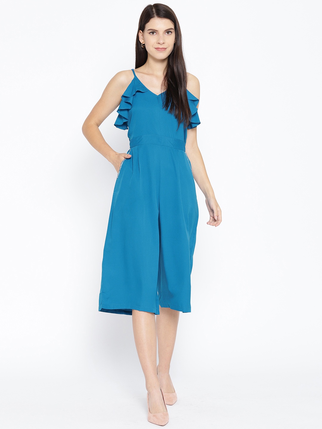

Karmic Vision Women Blue Solid Culotte Jumpsuit