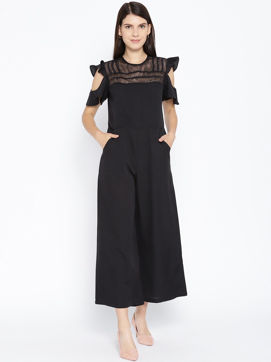 

Karmic Vision Women Black Solid Culotte Jumpsuit