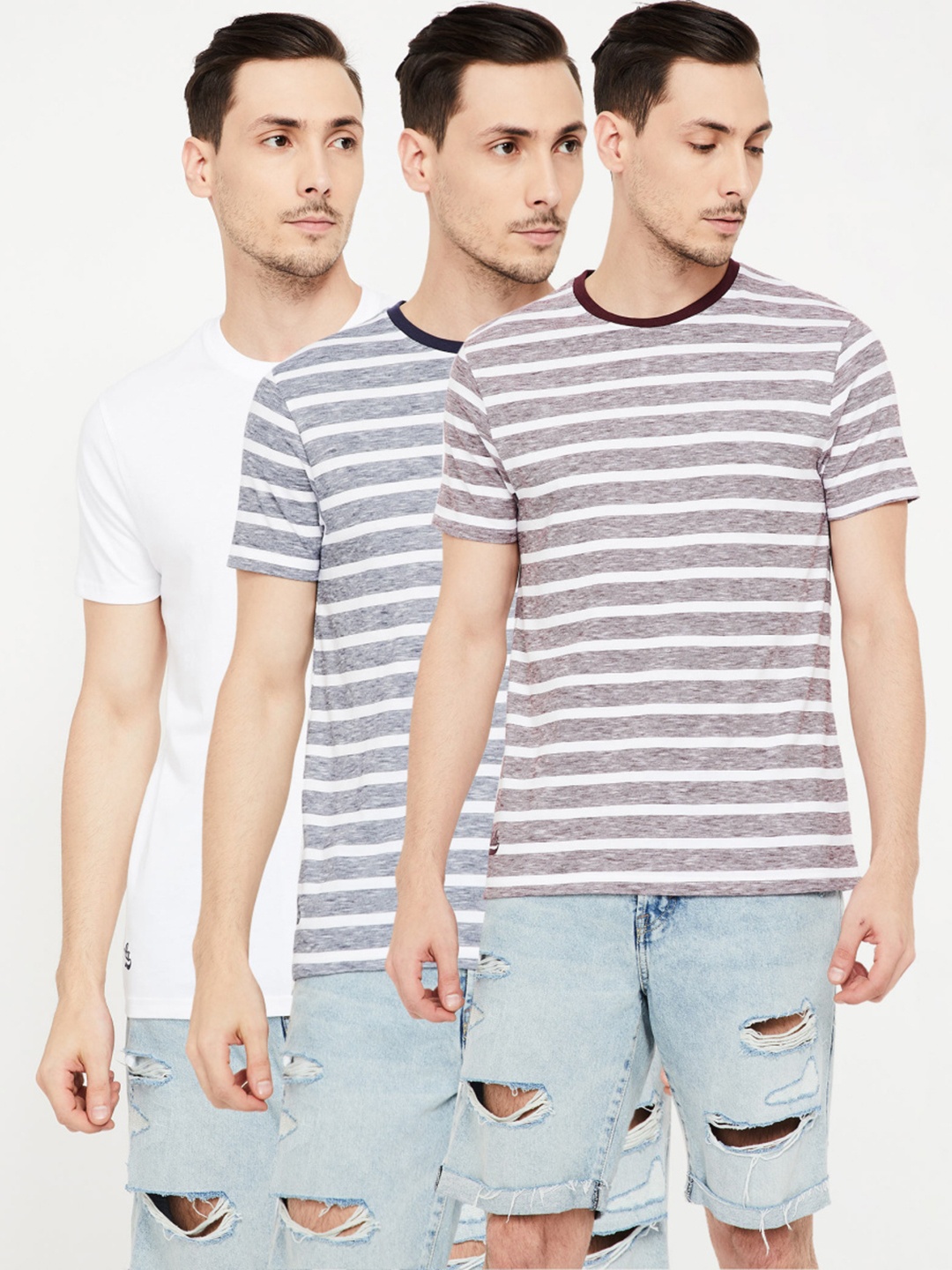 

UCLA Men Pack of 3 Round Neck T-shirt, White