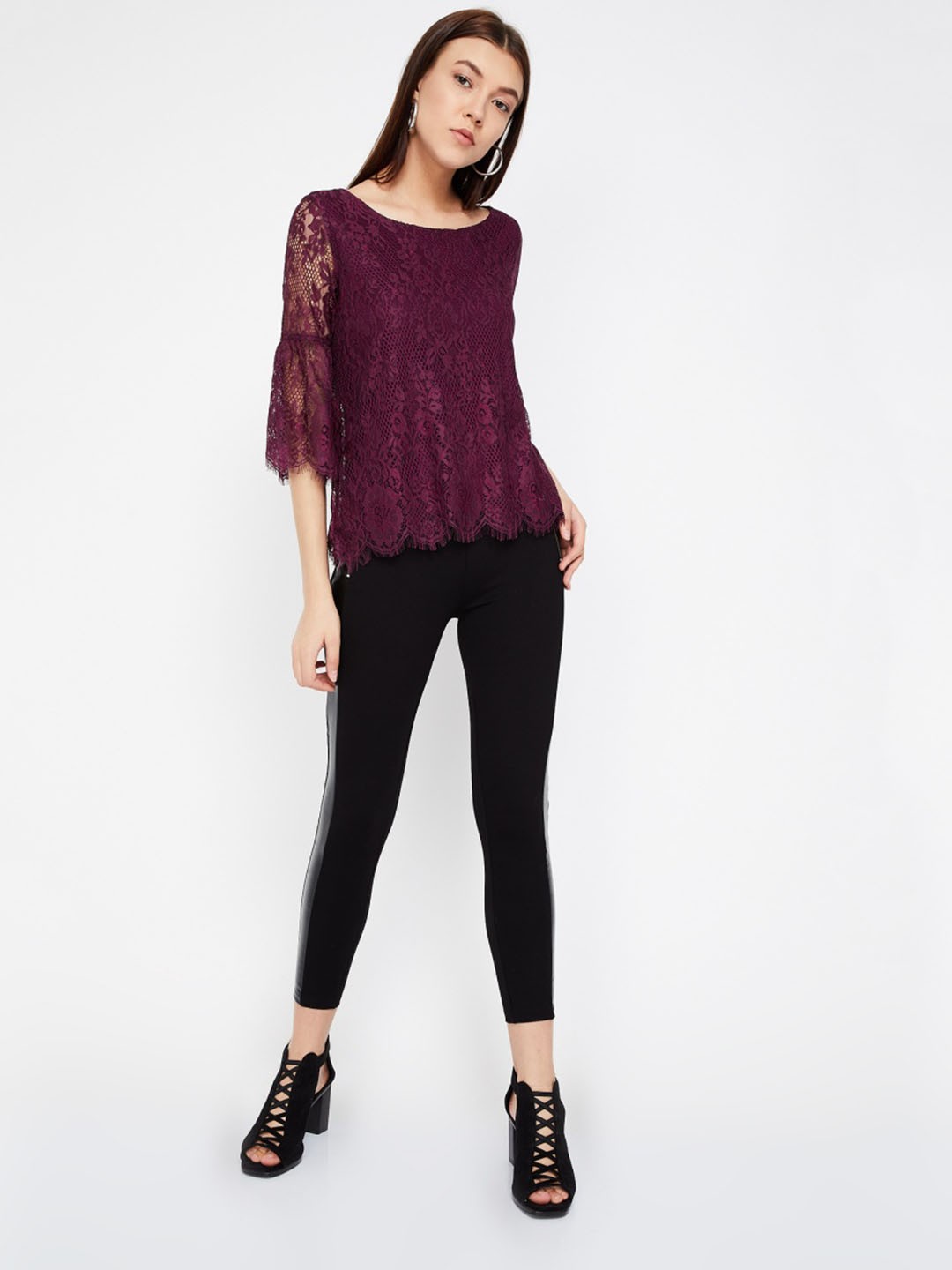 

Ginger by Lifestyle Women Black Regular Fit Solid Peg Trousers