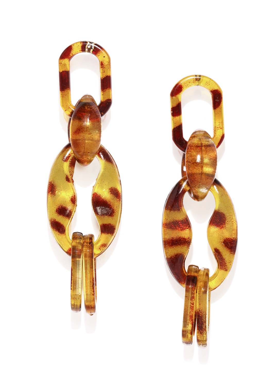 

justpeachy Brown & Yellow Contemporary Drop Earrings