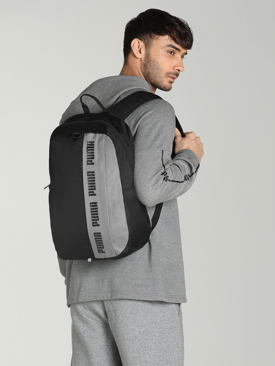 

Puma Unisex Black & Grey Solid Phase Backpack