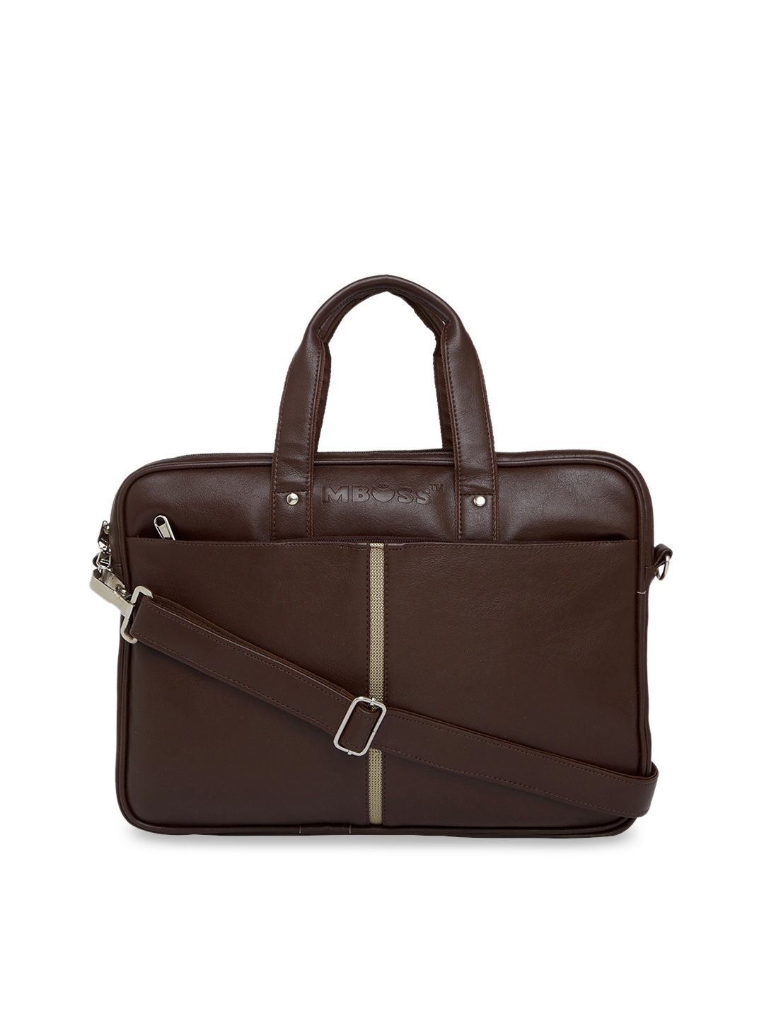 

MBOSS Unisex Brown Solid Laptop Bag