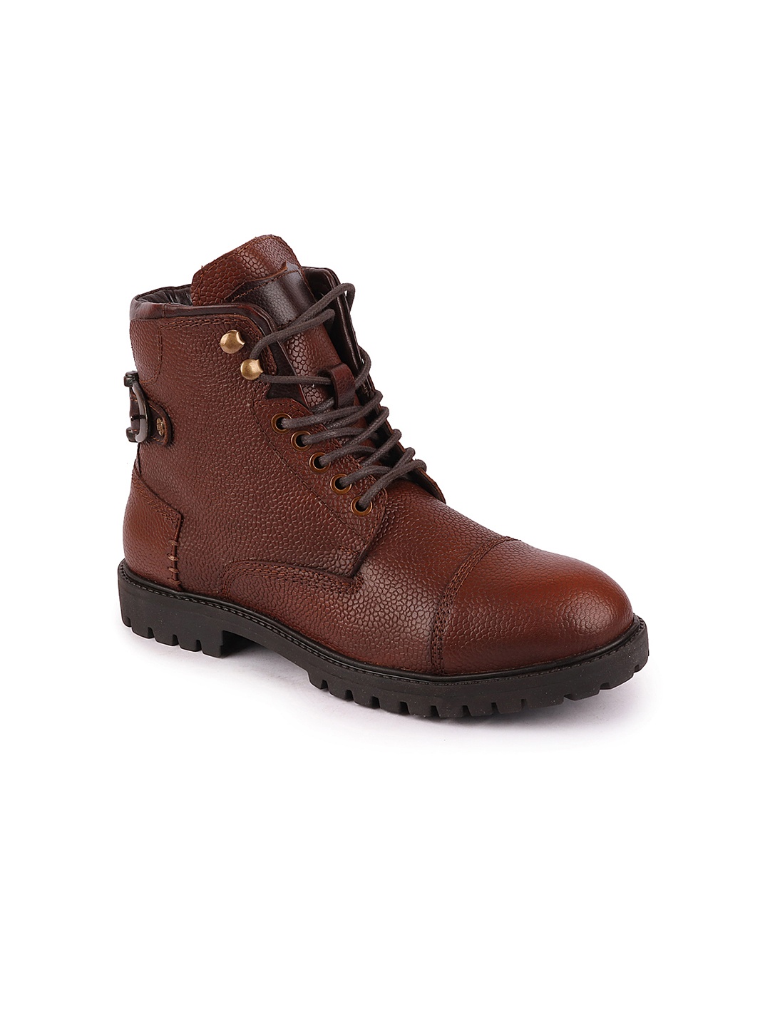 

FAUSTO Men Tan Brown Flat Boots