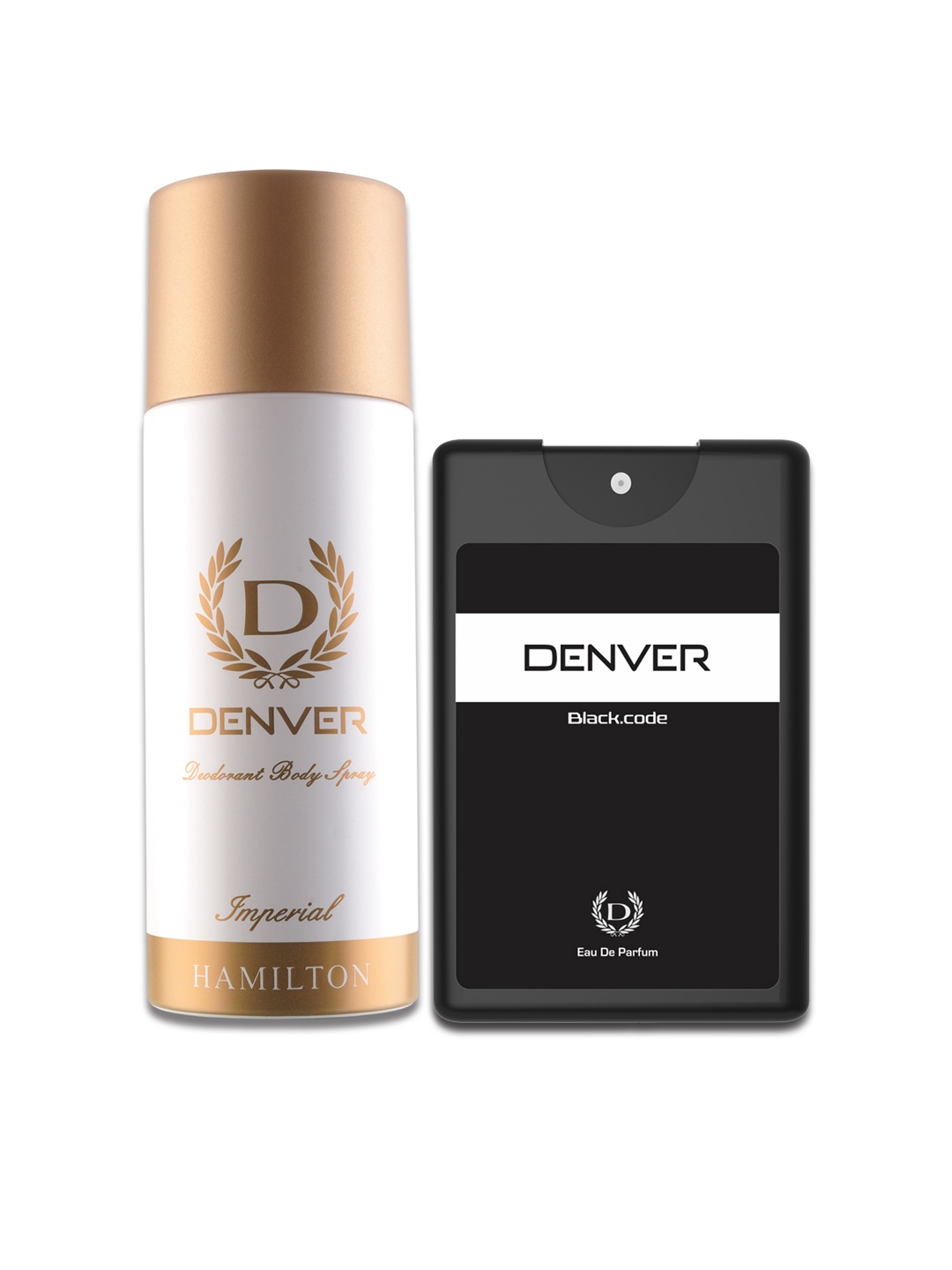 

Denver Men Set of Hamilton Imperial Deodorant Body Spray & Black Code Pocket Perfume, White