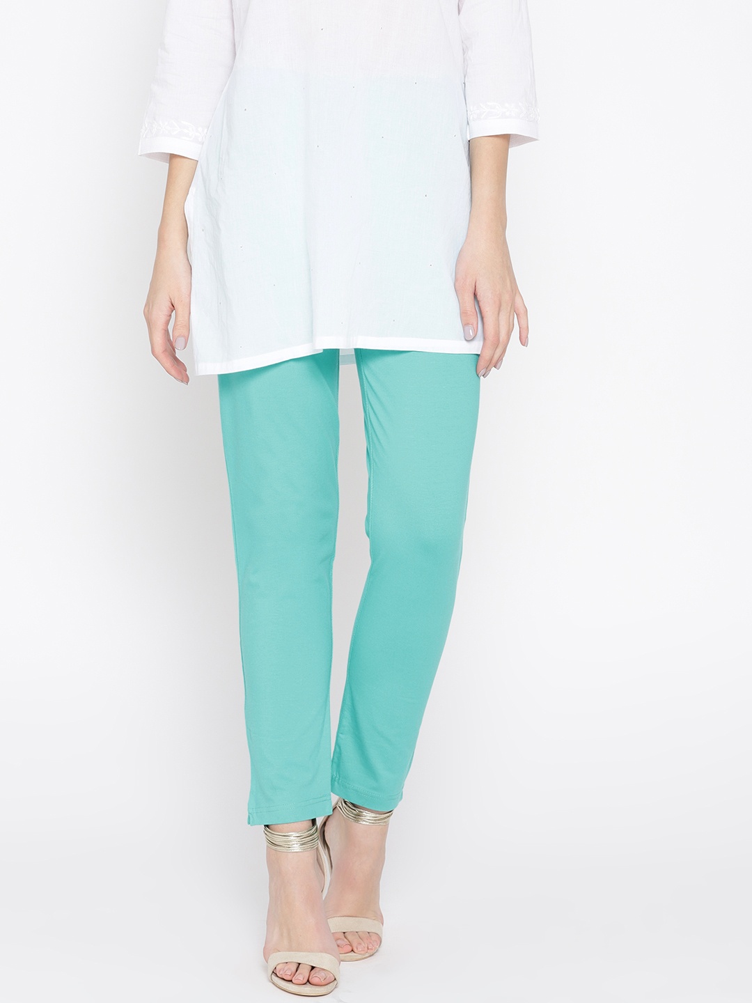 

AURELIA Women Sea Green Regular Fit Solid Regular Trousers