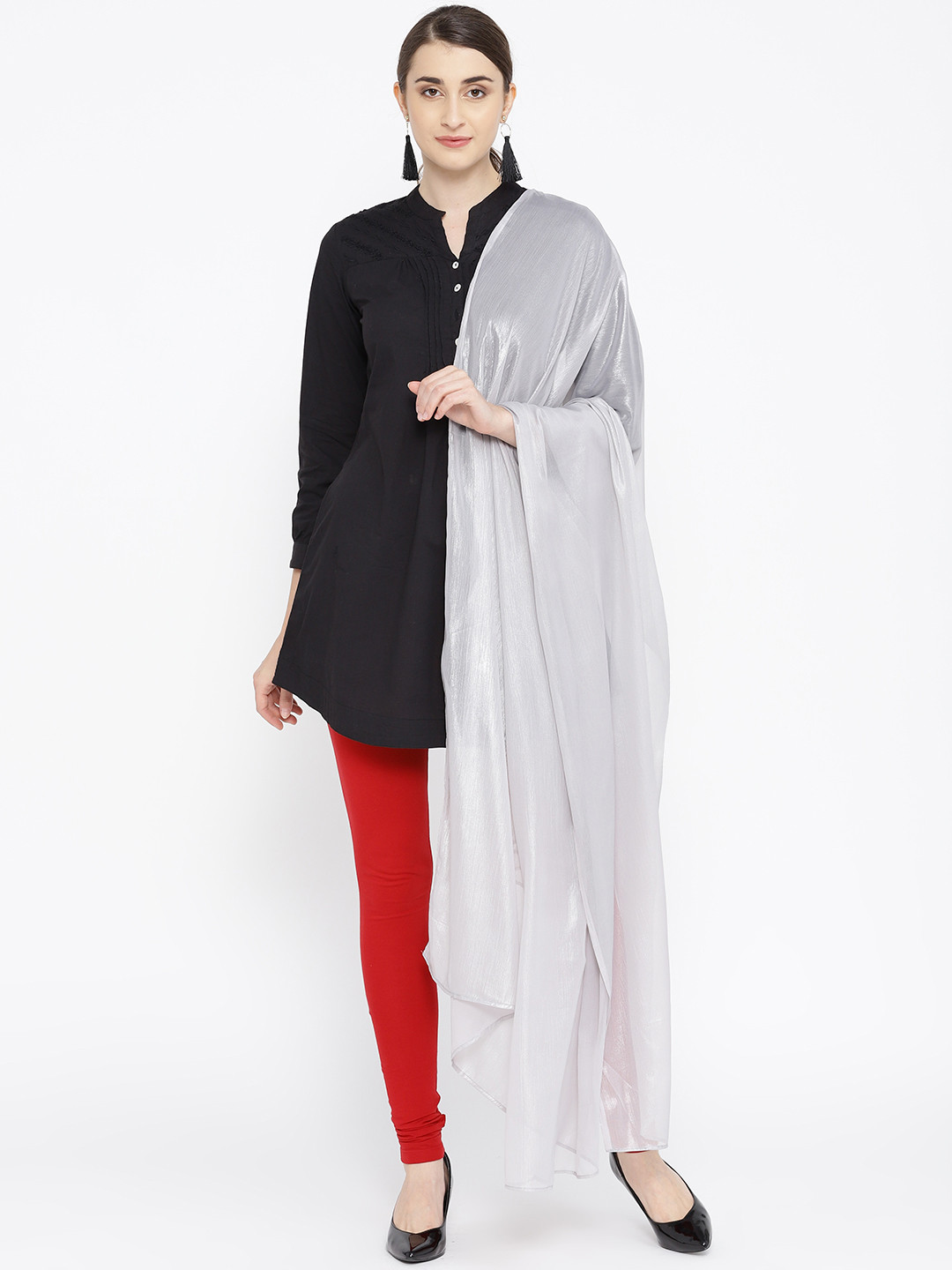 

AURELIA Grey Solid Dupatta