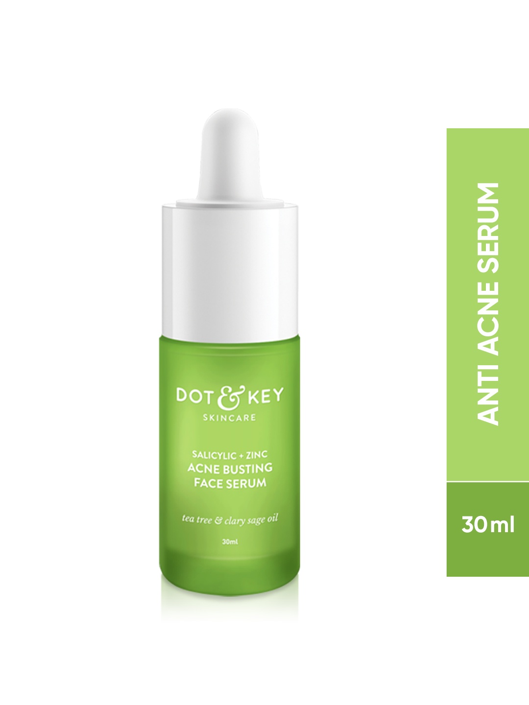 

DOT & KEY Acne Busting Salicylic Face Serum with Zinc, Tea Tree Oil for Acne & Scars -30ml, Green