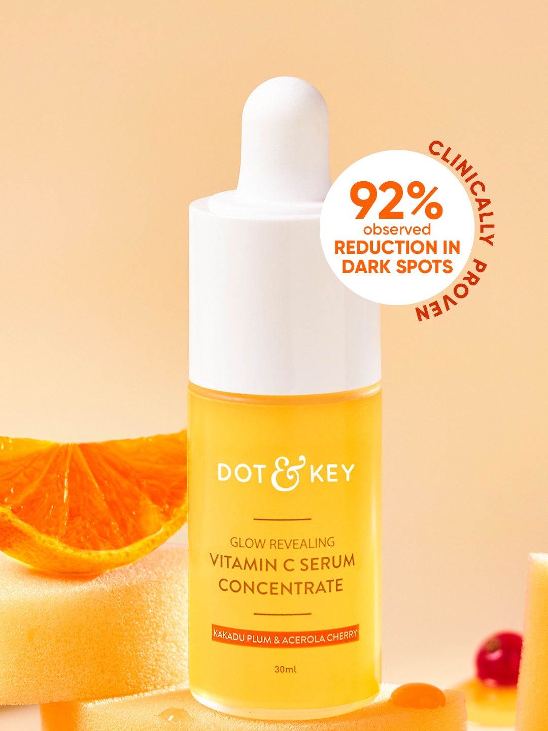 

DOT & KEY Vitamin C Face Serum with Hyaluronic for Glowing Skin, Reduces Dark Spots-30ml, Yellow