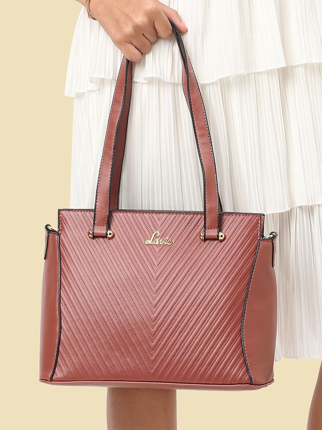 

Lavie Alcott Women Pink Large Satchel
