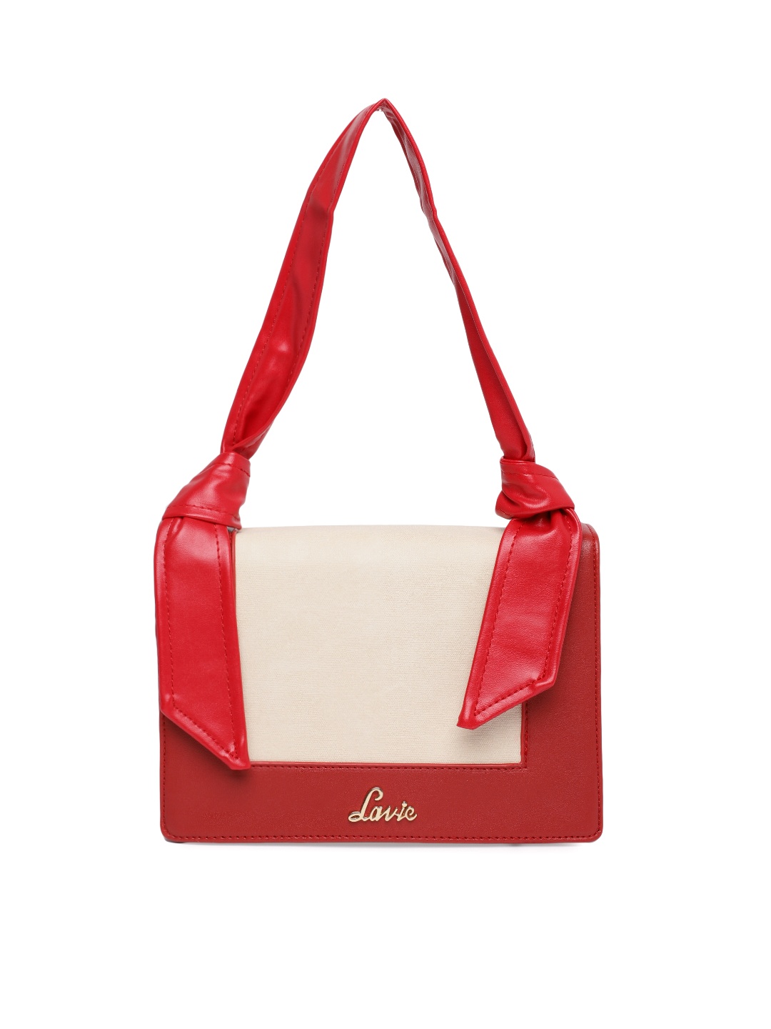

Lavie Red & Beige Colourblocked Shoulder Bag