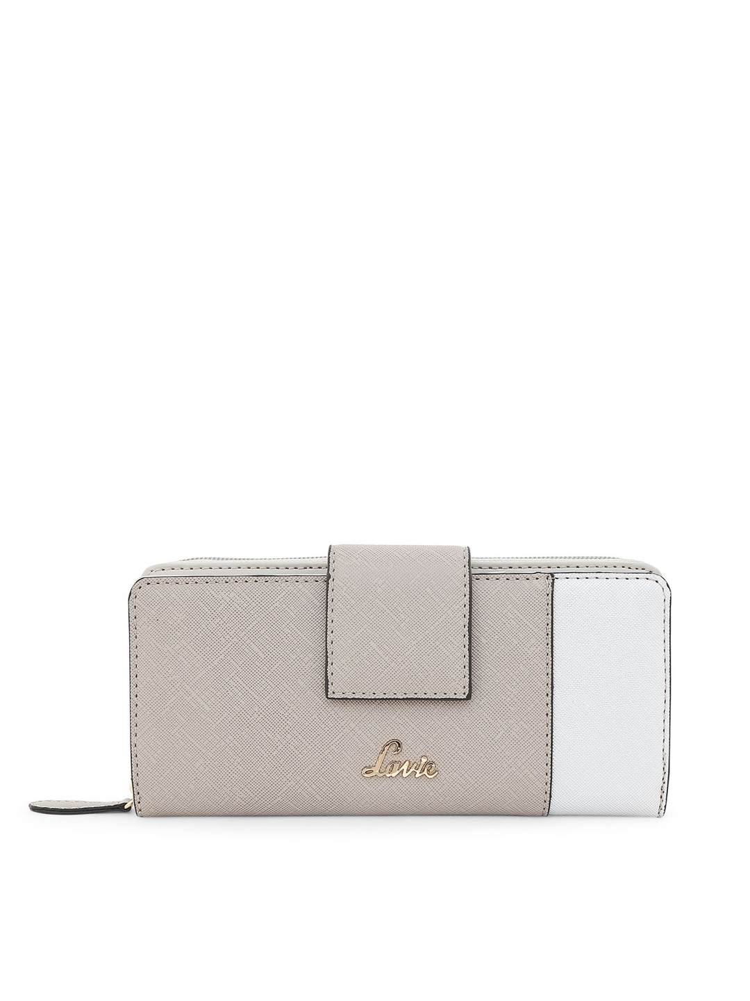

Lavie Women Grey Solid Zip Around Wallet
