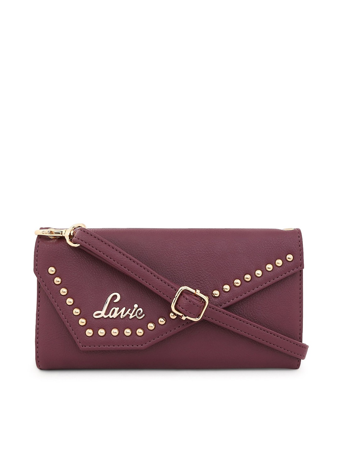 

Lavie Women Purple Embellished Three Fold Wallet