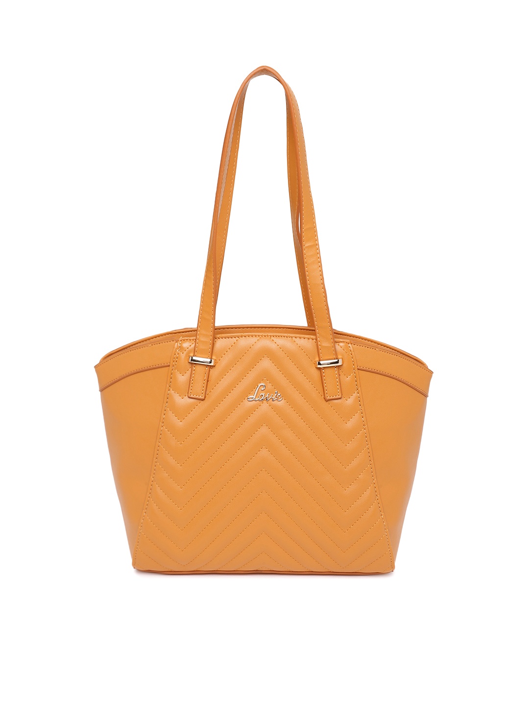 

Lavie Women Mustard Yellow Textured Shoulder Bag